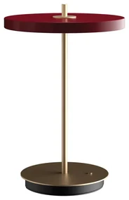 Czerwona lampa stołowa LED ze ściemniaczem i metalowym kloszem (wysokość 31 cm) Asteria Move – UMAGE