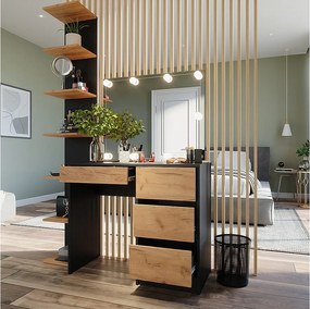 Toaletka antracyt/złoty dąb 90x40x75 sherry