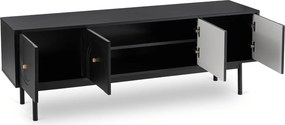 Szafka RTV w stylu glamour Marlen 155 cm, kolor czarny