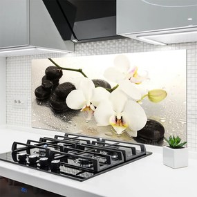 Szkło Ozdobne do Kuchni Egzotyczny Biały Storczyk