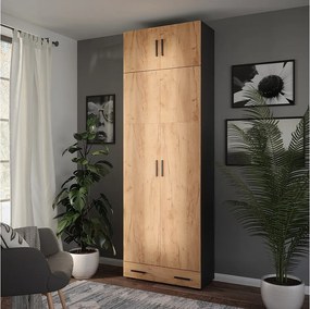 Szafka uniwersalna antracyt/złoty dąb 80x37x241.2 ingo