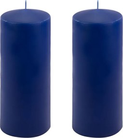Zestaw słupkowych świec, 25 cm, Ø 10 cm, niebieski, 2 sztuki