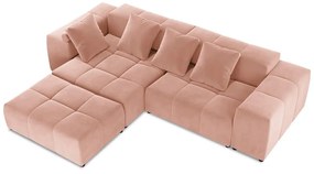 Różowy aksamitny narożnik (róg zmienny) Rome Velvet – Cosmopolitan Design
