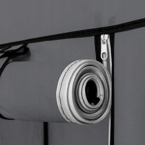 Modułowa szafa tekstylna 170x45x175 cm z 14 półkami i 2 drążkami na wieszaki – przestronna szafa z metalową ramą