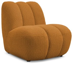 Musztardowy fotel z materiału bouclé Janissaire – Bobochic Paris