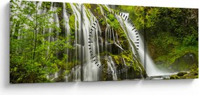 Obraz - Wodospad, Wind River Valley (z zegarem) (90x30 cm)