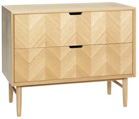 Komoda z drewna dębowego z szufladami Hübsch Herringbone