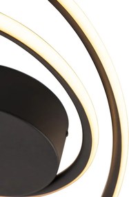 Designerska lampa sufitowa czarna z wbudowaną diodą LED o 3 stopniach ściemniania - Rowan