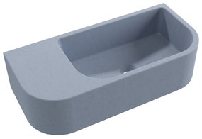 Umywalka betonowa wisząca / nablatowa półokrągła z półką bez otworu na baterię 65 x 30 cm LARMO | różne kolory : Kolor - Lawendowy, Typ montażu - podwieszana