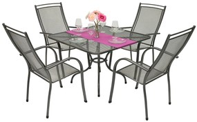 Metalowy zestaw ogrodowy PALMA IV. 1 + 4 Stół 90 x 90 cm (CT0312)