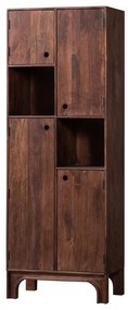 Ciemnobrązowa szafka z litego drewna mango 75x210x45 cm Staes – WOOOD