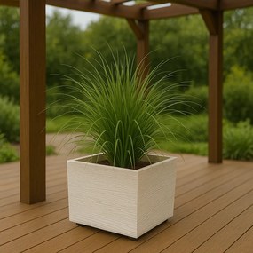 Doniczka MADERA SQUARE ECO WOOD 28,8 cm, biały, S