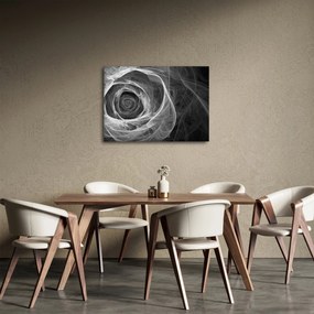 Obraz - Abstrakcyjna róża czarno-biała (70x50 cm)