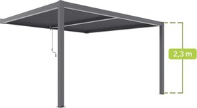 PERGOLA PRZYŚCIENNA LUXE 4x3x2.3 M MANUALNA Z OŚWIETLENIEM LED