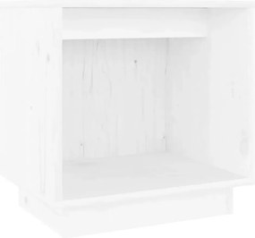 Biała drewniana minimalistyczna szafka nocna E2-S19