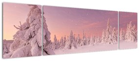 Obraz - Drzewa pod warstwą śniegu (170x50 cm)