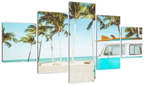 Obraz - Vintage van na plaży (125x70 cm)