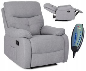 Fotel Masujący INTER 2 Rozkładany z Podnóżkiem Szary Nowoczesny