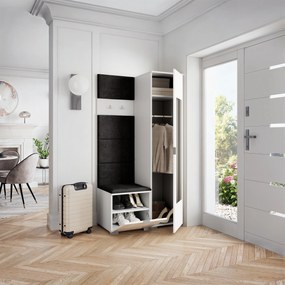 Masseno Garderoba VIRA 95/181/51 cm Nowoczesna Szafa do Przedpokoju Biała