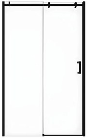 Drzwi prysznicowe przesuwne z kółkami czarne matowe styl industrialny - 120 x 195 cm - ANAKAO