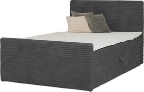 Łóżko kontynentalne Trento 120 z pojemnikiem, tkanina Velo ciemnoszary (17)