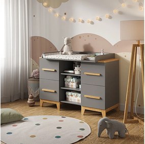 Przewijak dla dziecka szary 133x70x108 malia