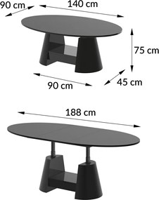 Owalny ławostół Calabro Max Hubertus dąb / mat