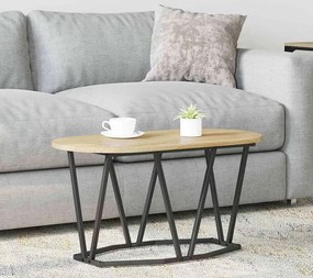Owalny stolik kawowy w stylu loft dąb sonoma G0-E52