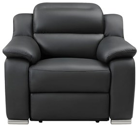 Fotel z elektryczną funkcją relax ze skóry ARENA II - Czarny