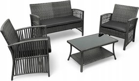 Zestaw mebli ogrodowych Solina, kolor szary, poduszki szare