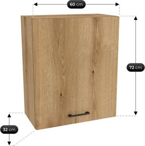 Zestaw Mebli Kuchennych MODERN 200 cm Czarny/Dąb Evoke Loftowy