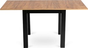 Zestaw Stół Kwadratowy Rozkładany MAX 80-160 cm Dąb Craft/Czarny i 4 Krzesła PERU Szare Welurowe