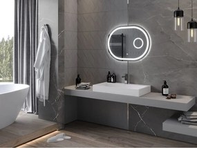 Mexen Umba lustro łazienkowe podświetlane z lusterkiem kosmetycznym 80 x 60 cm, LED 6000K, antypara - 9822-080-060-611-00
