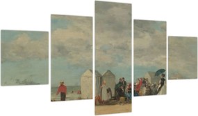 Obraz - Eugène Boudin, Beach Scene, reprodukcje (125x70 cm)