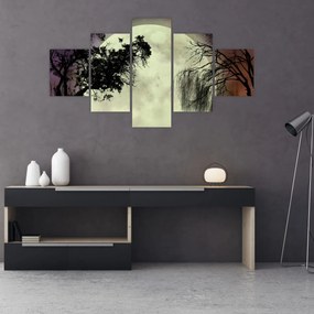 Obraz - Księżyc w pełni nad powierzchnią (125x70 cm)