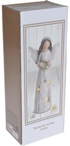 Anioł ceramiczny LED Nativity II, 32 cm