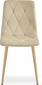 Jasnobeżowe krzesło do kuchni LIBRA aksamitne