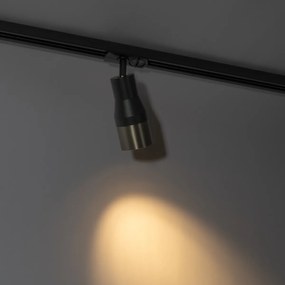 Nowoczesny reflektor czarny z gunmetal do systemu szynowego 1-fazowego GU10 50mm - Iconic Kohua