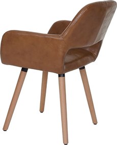 Krzesło do jadalni MCW-A50 II (zestaw 6 sztuk),  sztuczna skóra, imitacja zamszu, jasne nogi