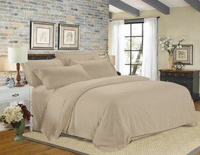 PrzytulneMieszkanie.pl PrzytulneMieszkanie.pl Hotelowa pościel z mikrofibry JASMINE PURE jasnobrązowa - pasek 2 cm, hotelowa kieszeń Rozmiar pościeli: 70 x 90 cm | 140 x 200 cm