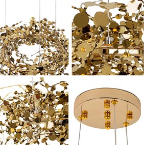 Designerska lampa wisząca Monete 80, złota
