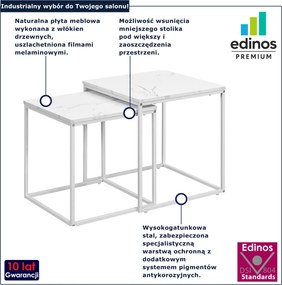 Białe kwadratowe stoliki kawowe 2w1 F7-K57