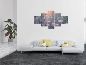Obraz - Kwiaty w pastelowych kolorach (125x70 cm)