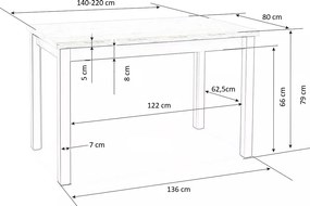 Rozkładany stół do jadalni Tiago 2 w kolorze białym
