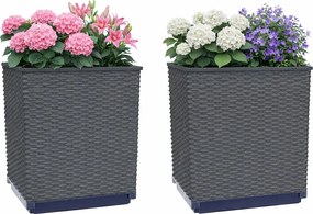 Zestaw 2 czarnych donic ogrodowych K4-A40