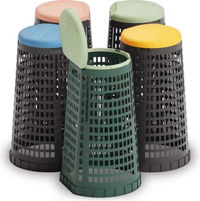 Plastikowy kosz na worki na odpady 120 l 1+1 GRATIS zielony, zielone wieko