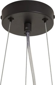 Lampa wisząca Japandi czarna z beżowymi kwiatami i białym szkłem - Flower Power