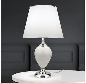 Orion LA 4-1229 - Lampa stołowa OVUM 1xE27/40W/230V 48 cm ceramika biały/chrom