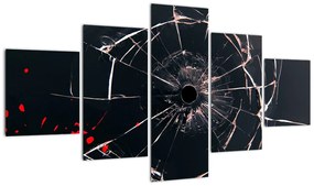 Abstrakcyjny obraz - potłuczone szkło (125x70 cm)