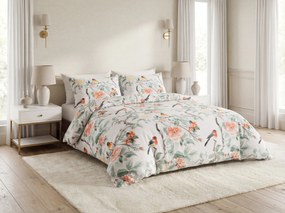 PrzytulneMieszkanie.pl PrzytulneMieszkanie.pl Pościel z mikrofibry ORANGE FLOWERS białe Rozmiar pościeli: 2 szt 70 x 80 cm | 160 x 200 cm